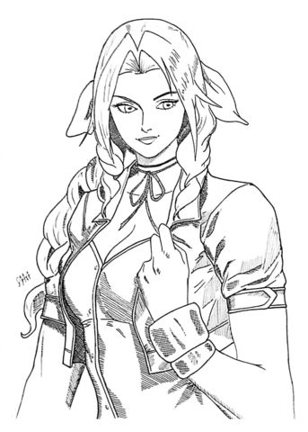 Aerith Gainsborough Coloring Page